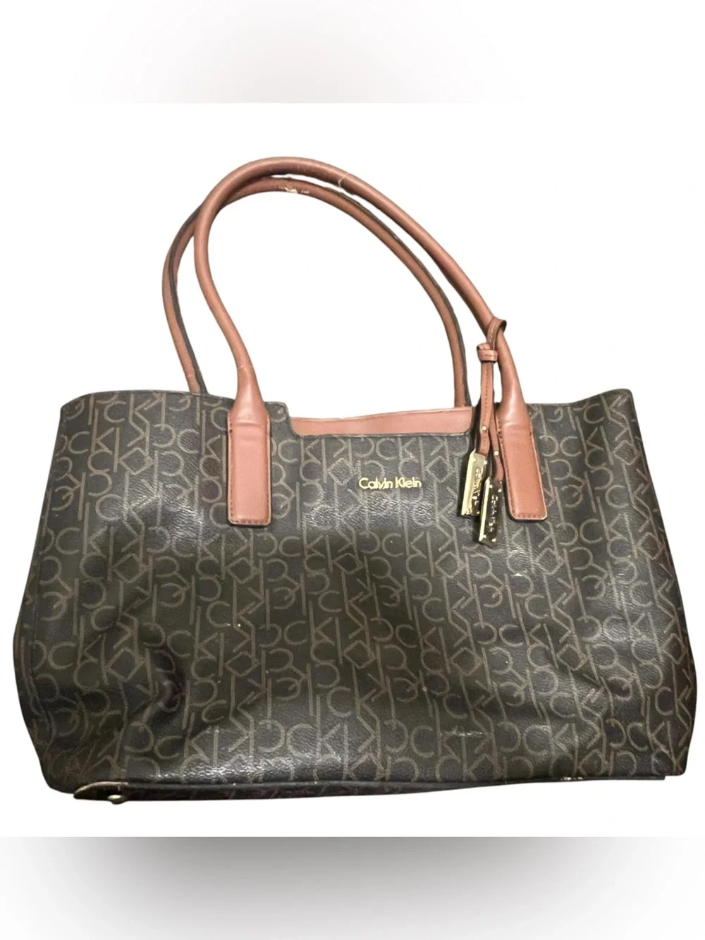 Calvin Klein CK Monogram Tote Bag Brown